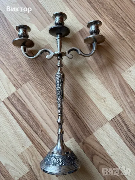 Голям масивен уникален свещник, снимка 1
