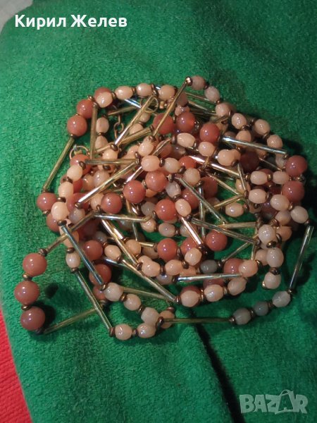 ЕФЕКТНО МАРКОВО МОДНО ХЕНД МЕЙД АРТ КОЛИЕ ЕСТЕСТВЕНИ ПОЛУСКЪПОЦЕННИ КАМЪНИ ШЛИФОВАНИ и БРОНЗ 34726, снимка 1