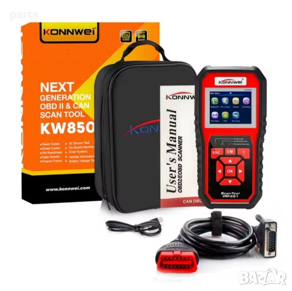 Универсална автодиагностика с автомобилен скенер KONNWEI KW850, снимка 1