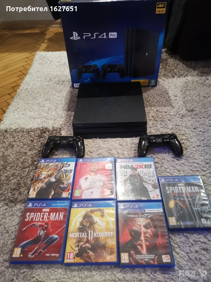 Playstation 4 pro, два джойстика и 7 игри, снимка 1
