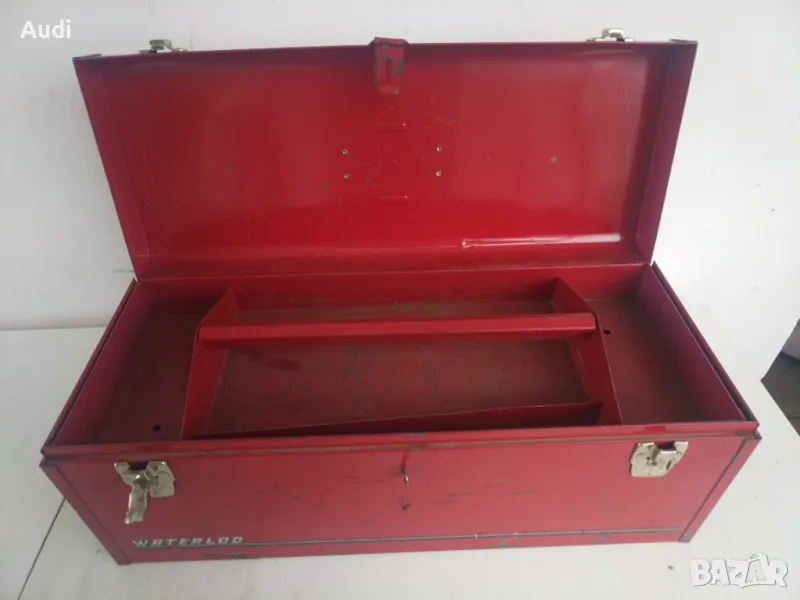 Метален сандък за инструменти с три чекмеджета на релси и капак. Внос от Германия! Габаритни размери, снимка 1