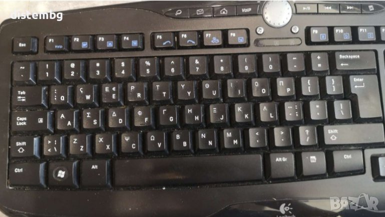 Клавиатура Logitech с кабел Клавиатурата е с гръцко / английско ...