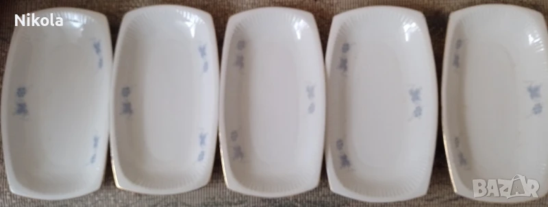 Пет малки порцеланови подноса, снимка 1