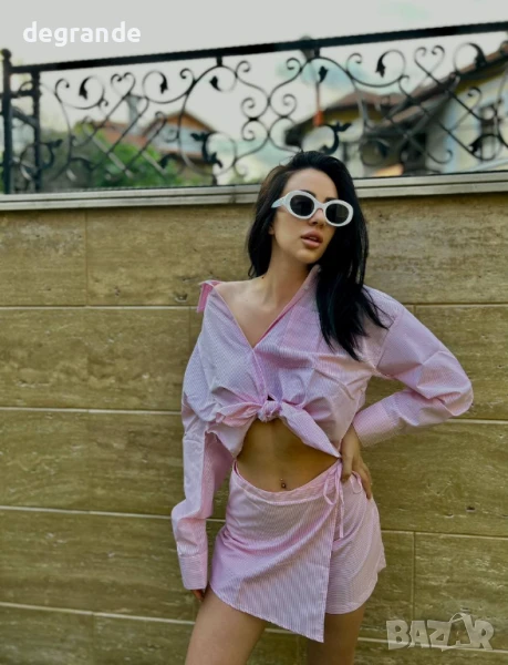 Летен комплект в розово и синьо, снимка 1