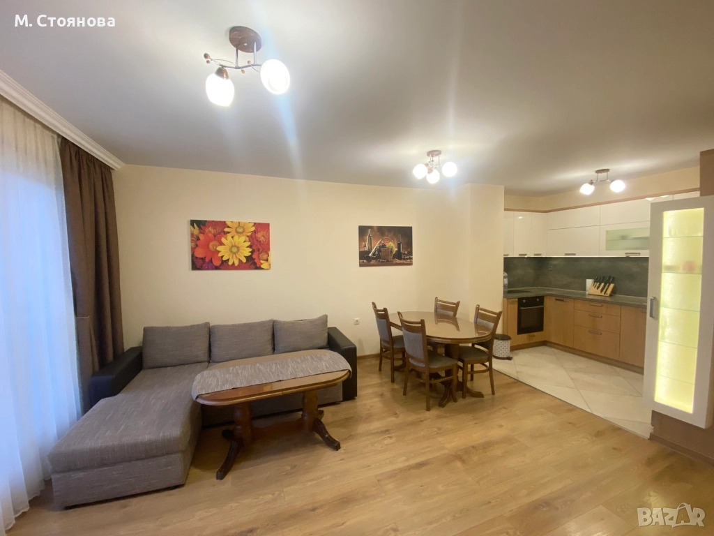 Двустаен в ж.к.Чайка, лукс обзаведен, зад бл.68 с интернет и кабелна, снимка 1