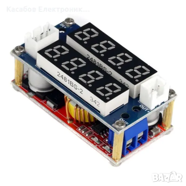 XL4015 Понижаващ преобразувател с дисплей CC/CV 5V-38V / 1V-26V 75W 5A, снимка 1