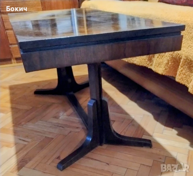 Използвана холна маса 120х60х55 см, разтегателна, цвят венге, лак, снимка 1