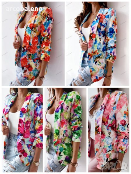 Модно дамско пролетно сако с принт, 5цвята , снимка 1