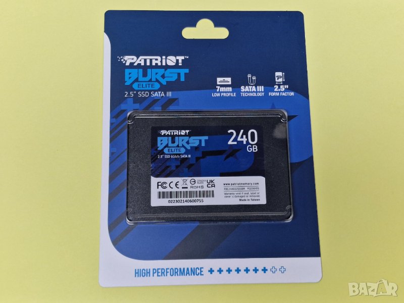 240GB SSD супер бърз диск Patriot, снимка 1