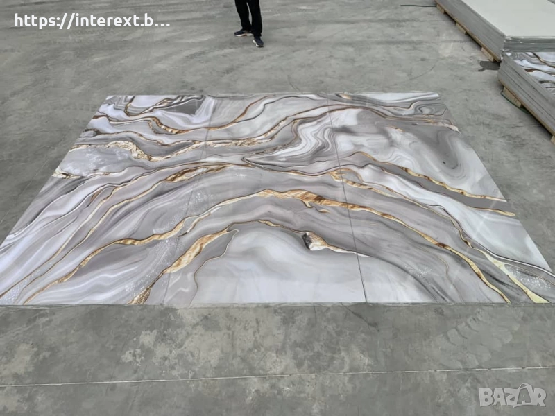 Луксозен комплект PVC панели с мраморен 3D ефект – 3 броя с преливаща фигура, снимка 1