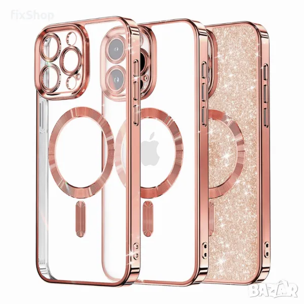 Калъф fixGuard - Luxury Glitter MagSafe - iPhone 16 Pro Max - Rose Gold, снимка 1