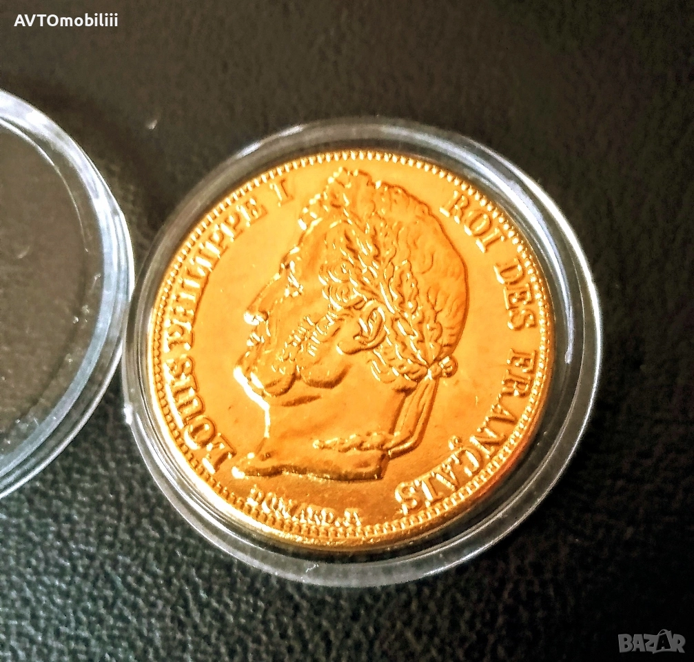 Позлатена монета 20 франка 1832 г Филип 1, снимка 1