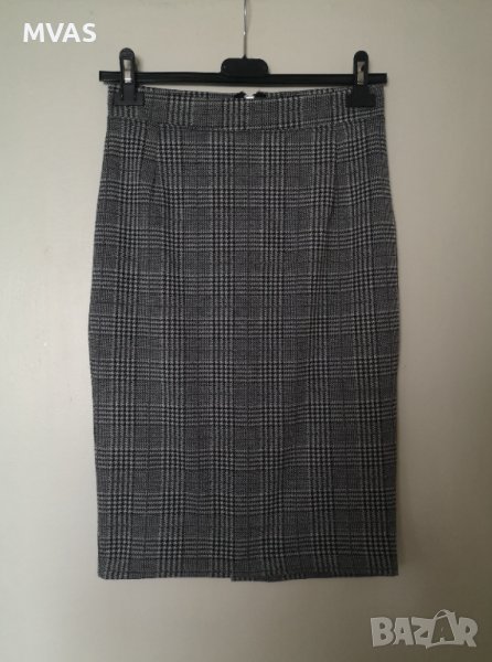 Нова класическа пола Mohito сиво каре S размер, снимка 1