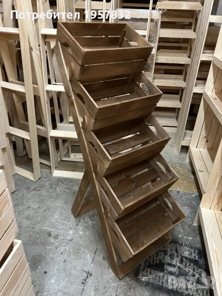 Дървен стелаж за плод и зеленчук импрегниран с байц или ленено масло, снимка 1