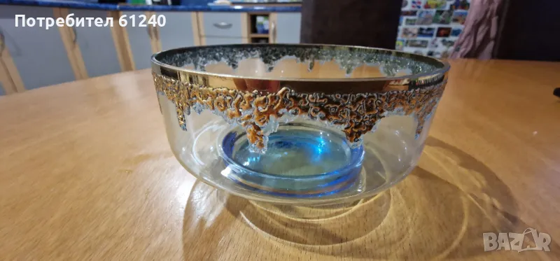 Продавам кристална купа със златен обков, снимка 1