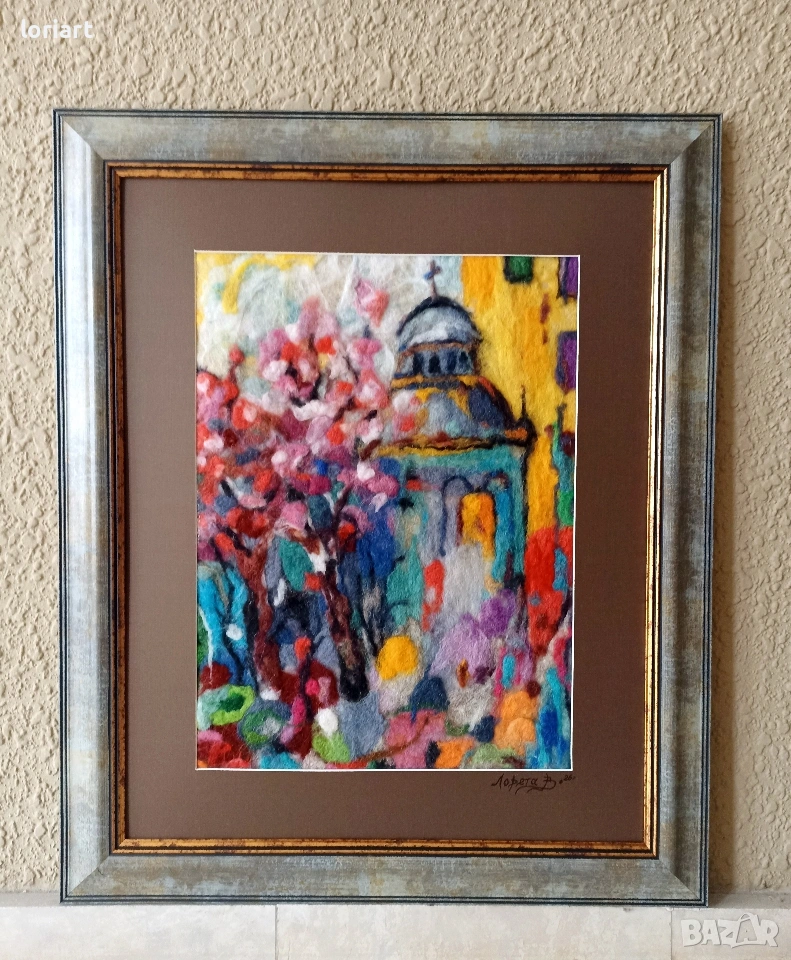 Храм/вълнена живопис/плъст, снимка 1