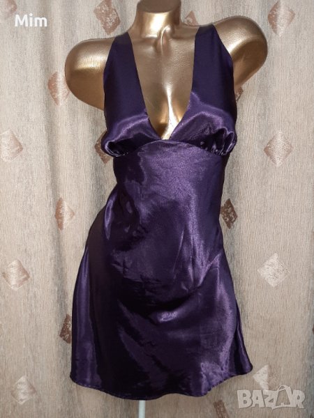  Hunkemoller L Тъмно лилава сатенена нощница , снимка 1