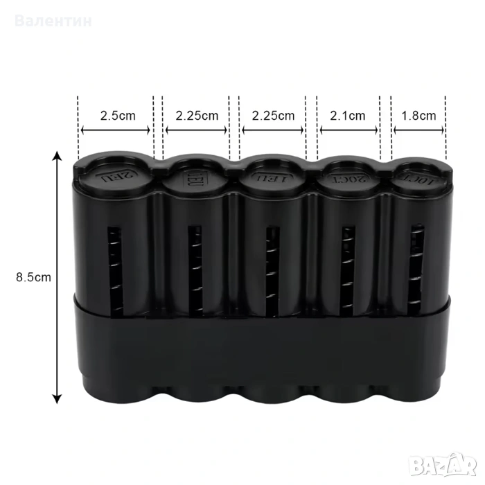 Монетник за евро монети - прав 0,1, 0,2, 0,5, 1, 2, снимка 1