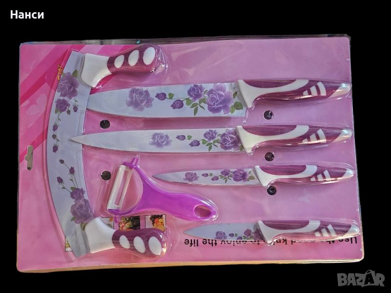 Комплект ножове + белачка, снимка 1
