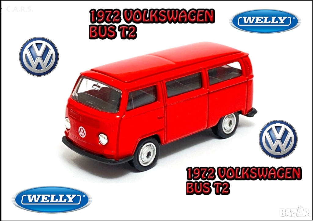 1972 Volkswagen Bus T2 Welly 1:60/1:64 Series 52336, снимка 1
