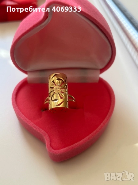 Нов златен пръстен от едно време 14к 3.73гр, снимка 1