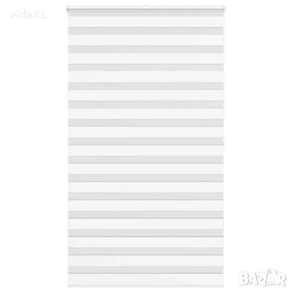 vidaXL Зеброва щора бял 135x200 см Ширина на плата 130,9 см（SKU:4014788）, снимка 1