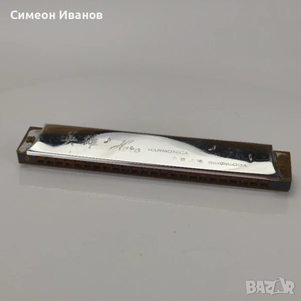 Стара хармоника Hero 48 дупки дървена рамка Китай #5991, снимка 1