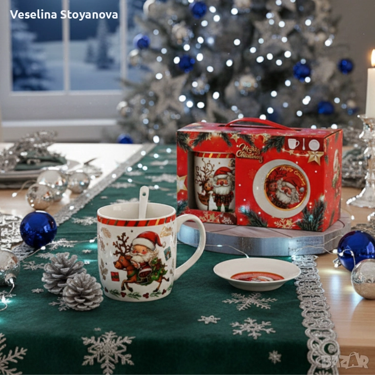 Премиум Коледен Подаръчен Сет – Керамична Чаша с Аксесоари ✨🎁 , снимка 1
