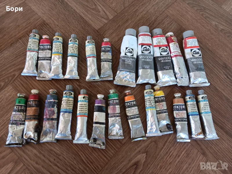 Стари маслени бои 24 броя, снимка 1