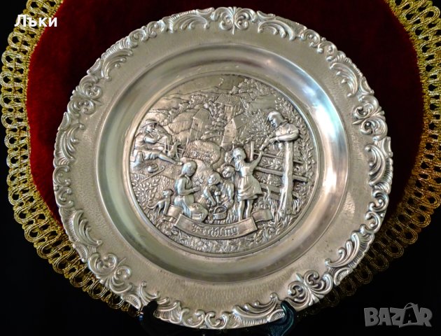 Пано,чиния за стена от калай Пролет. , снимка 2 - Антикварни и старинни предмети - 40951527