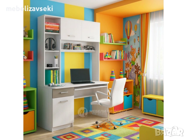 Ново! Ученическо детско бюро с надстройка Crossline (лате)