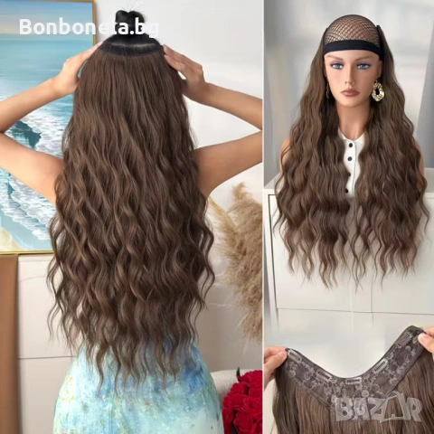 Екстеншън с клипс / Удължение за Коса /треса / треса с клипси , снимка 6 - Аксесоари за коса - 53034501