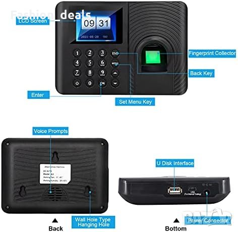 Нов Пръстов отпечатък Парола за присъствие за служители с Часовник, снимка 2 - Друга електроника - 41779577