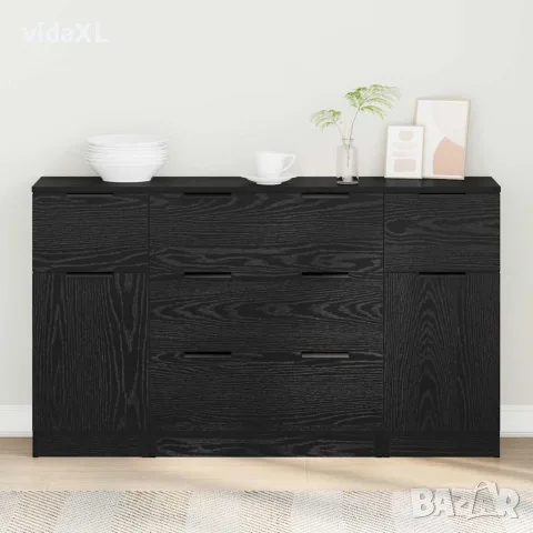 vidaXL Служебен шкаф 3 бр. Черния дъб 121 x 30 x 70 см, снимка 2 - Бюфети - 56146996