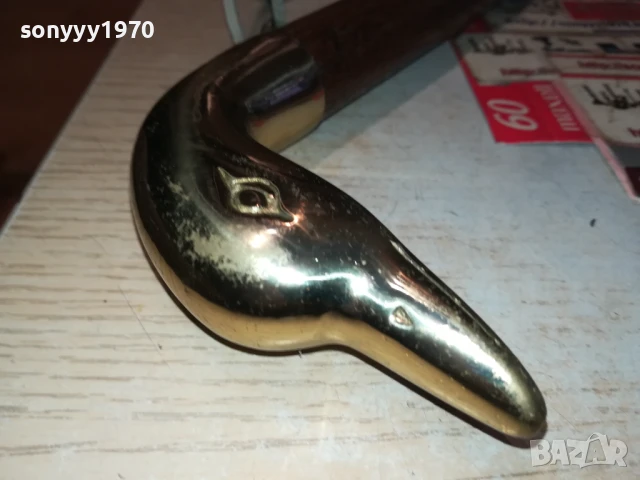 ЛЕБЕД-ОБУВАЛКА-МЕД/МЕСИНГ/ДЪРВО-55СМ МАСИВНА ВНОС SWISS 0208252014LCHERY, снимка 16 - Антикварни и старинни предмети - 51230251