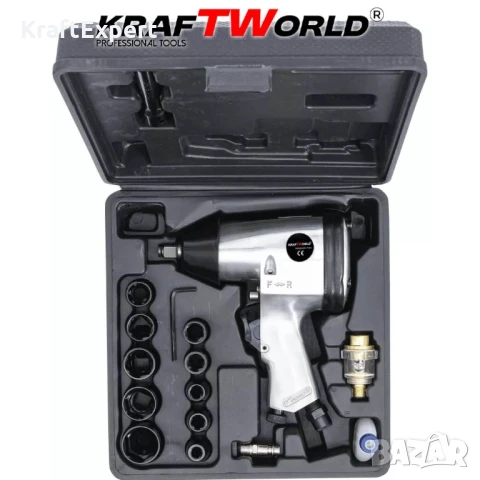 Гайковерт 1/2 комплект 17 части в куфар KraftWorld, снимка 2 - Други инструменти - 50601586