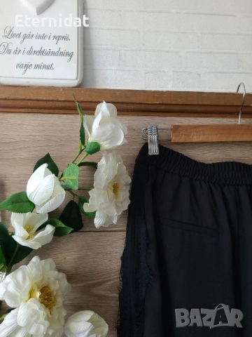 Черен панталон с джобове и дантела ZARA , снимка 6 - Панталони - 51819448