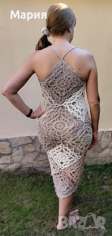 ръчно плетена рокля, снимка 2 - Рокли - 51132566