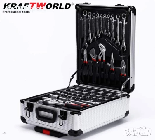 Куфар с инструменти 1200 части KraftWorld -ключове,тресчотка, клещи, отвертки, снимка 3 - Куфари с инструменти - 50474024