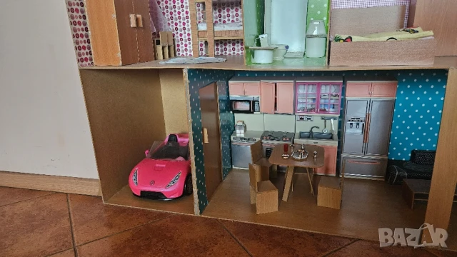 Къща за кукли Барби, ръчно изработена, снимка 9 - Кукли - 50799639