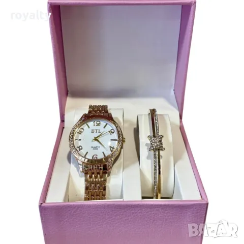 Луксозен дамски часовник с елегантна гривна – стил и изящество в една кутия, снимка 5 - Подаръци за жени - 49173573