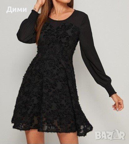 Черна ефектна рокля, снимка 4 - Рокли - 40812092