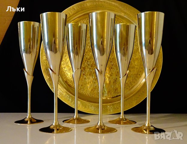 Бронзов бокал,чаша за вино,шампанско,25 см. , снимка 6 - Антикварни и старинни предмети - 41899731