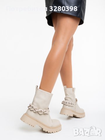 Дамски боти в бежов цвят модел: U9AX96030-1 Beige, снимка 3 - Дамски боти - 42498308