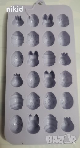 24 малки яйца яйце силиконов молд форма калъп фондан шоколад гипс бонбони декор, снимка 2 - Форми - 39643070
