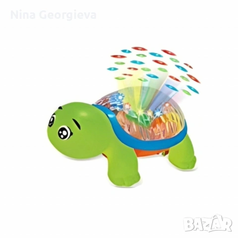 Щастлива костенурка - Детска интерактивна играчка с 3D светлини, музика и проекция