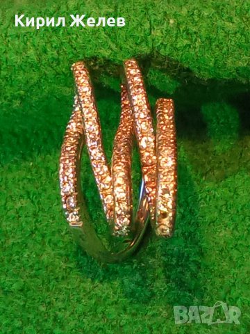 КРАСИВ СРЕБЪРЕН СКЪПОЦЕНЕН АРТ ПРЪСТЕН РОДИРАНО СРЕБРО 925 с ФАСЕТИРАНИ ЦИРКОНИ 32580, снимка 4 - Пръстени - 38381445