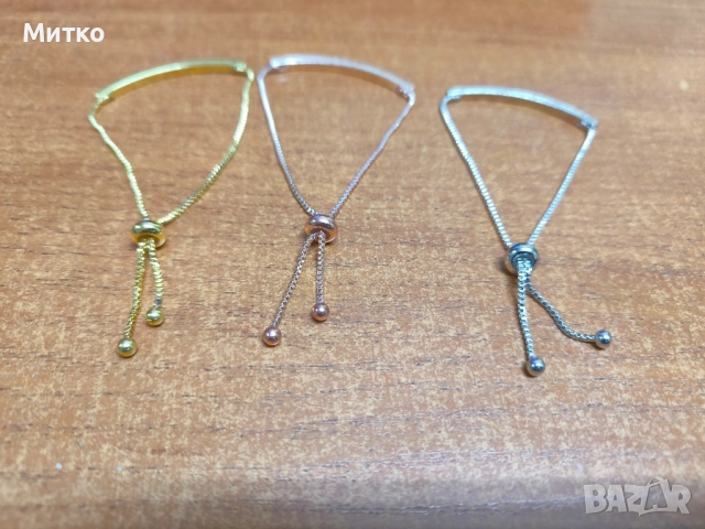 Нежна дамска гривна с цирконий 3 цвята, снимка 5 - Гривни - 51465027