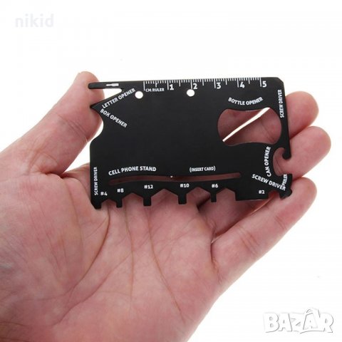 Мултифункционален инструмент уред 18 в 1 с размер на кредитна карта Нинджа, снимка 2 - Други инструменти - 35791602