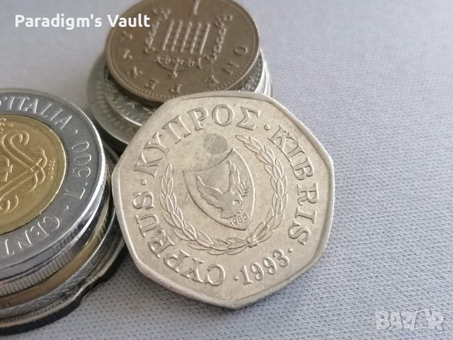 Монета - Кипър - 50 цента | 1993г. , снимка 2 - Нумизматика и бонистика - 41984502